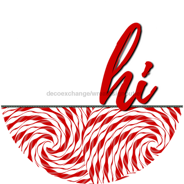 Peppermint Door Hanger Dco-01592-Dh 18’ Round Wood